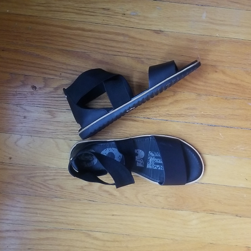 Sorel Gladiator Sandals Elastic Black Size 8